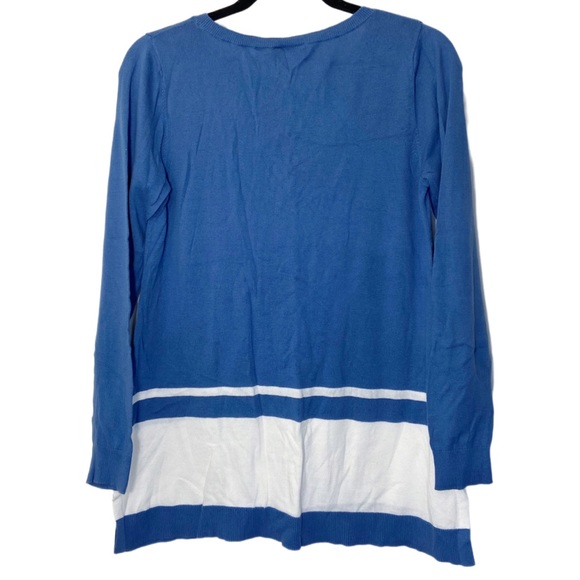 LOFT Long Sleeve Striped Sweater Blue White Small - Picture 2 of 6